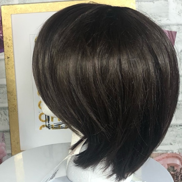Kaylss Dark Brown/Black Short Pixie Cut - Sweeping Bangs - Synthetic Hair - New - Picture 5 of 15
